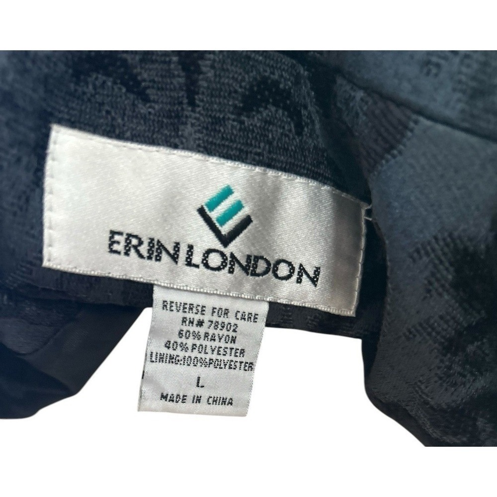 Erin London Black Velvet Damask Blazer Jacket SZ Large Victorian Dark Romantic - Picture 2 of 9